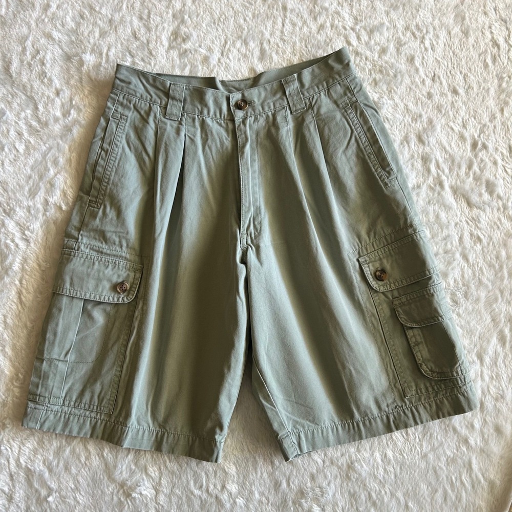 Gap Kids Boys XL Olive Green Cotton Pleated Cargo Shorts 10/12 Gorpcore